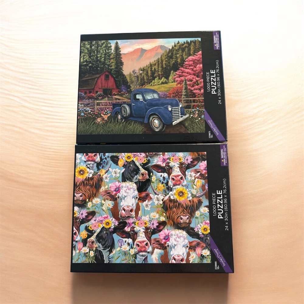 ❄️Charming Countryside Puzzle Set - Blue and Multicolor